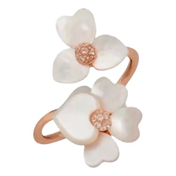 kate spade Jewelry - Kate Spade White and Gold Floral Ring